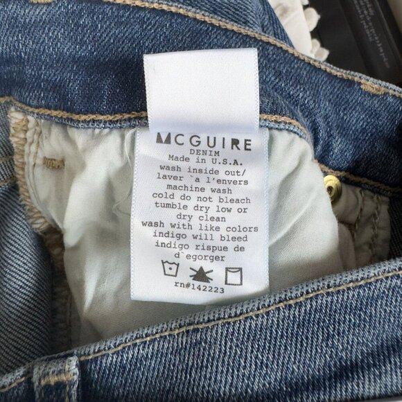 MCGUIRE Denim Womens‎ Newton Skinny Jeans Size 31 Raw Hem Mid Rise Stretch Blue - Picture 14 of 15